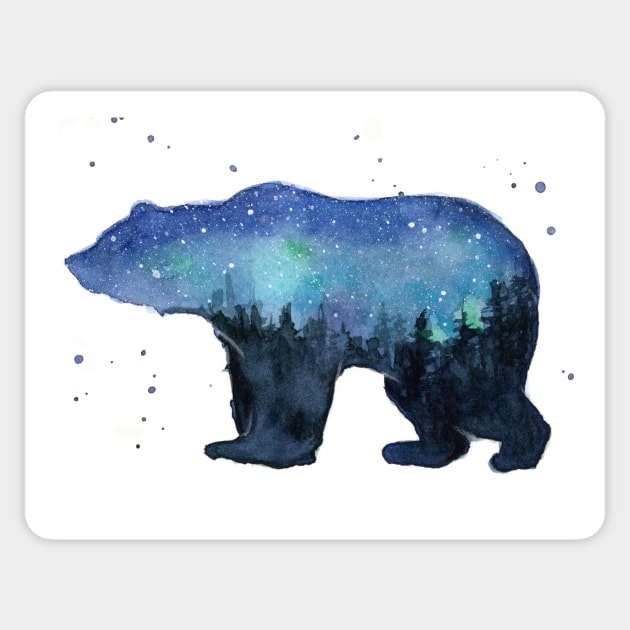 Galaxy Bear Silhouette Sticker by Olechka